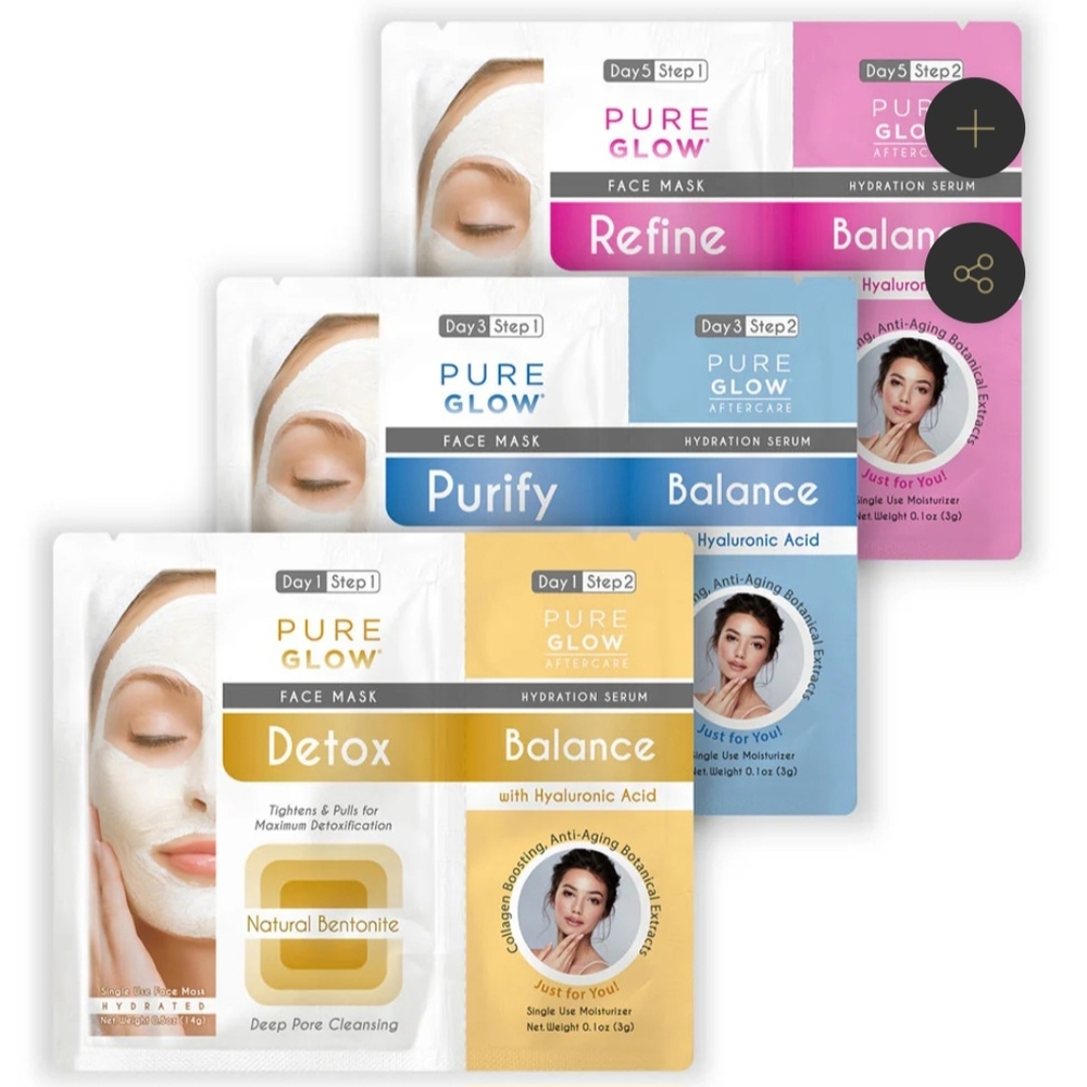 Skincare Face Mask Set - Detox, Purify, Refine (Lots 30 Individual-10 Each)